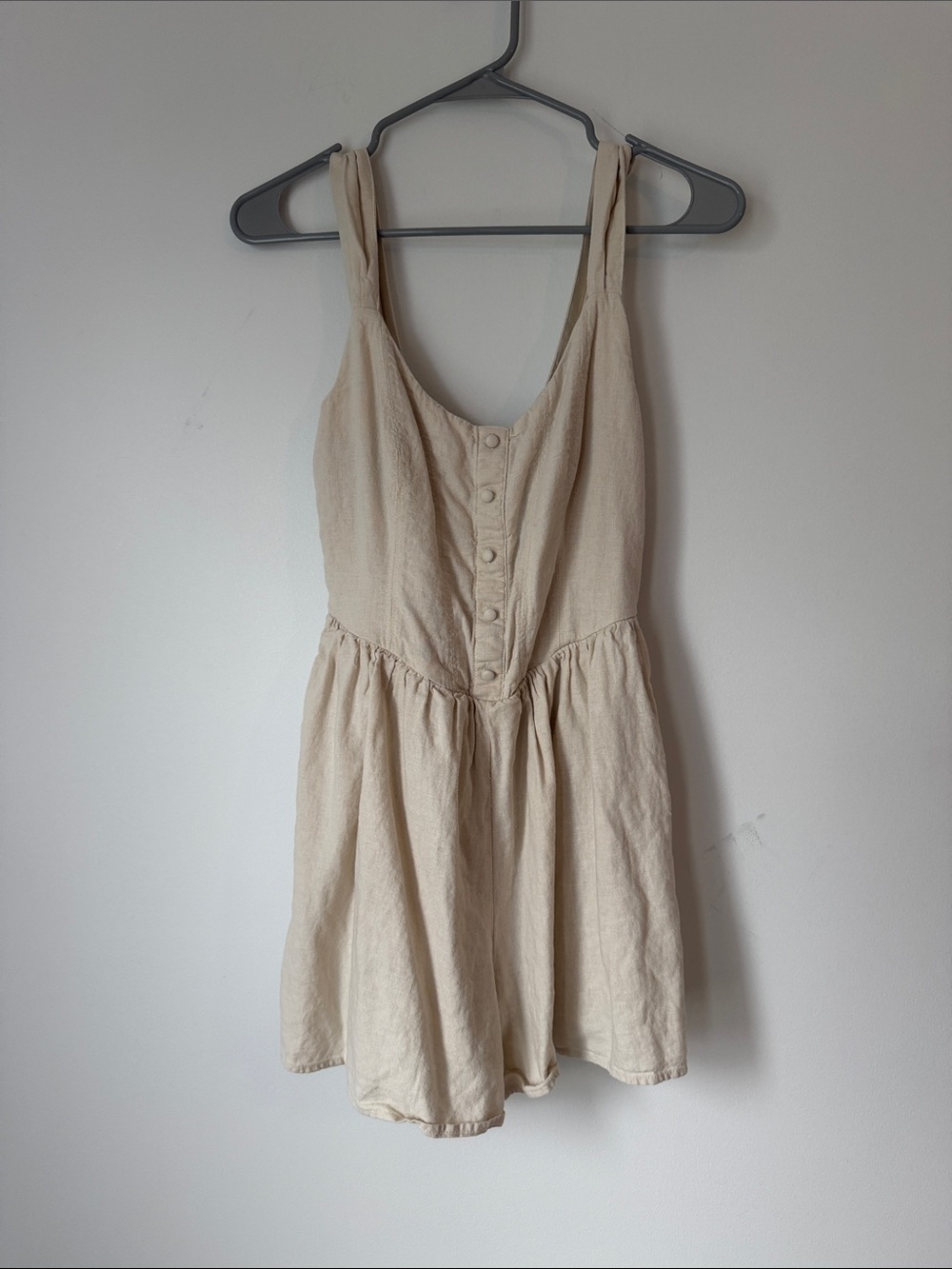 Abercrombie & Fitch Cream Button detail  romper